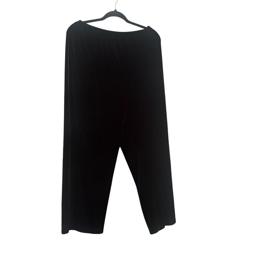 Chicos Black Velveteen Plush Elastic Waist Pants Woman’s Size 3 = XL Short